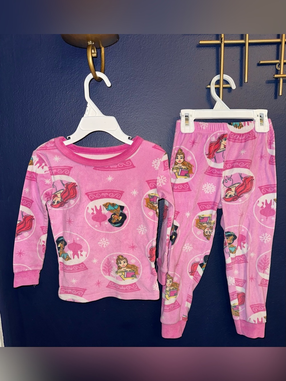 Disney kids Princess Fleece Pajama Set size 4t